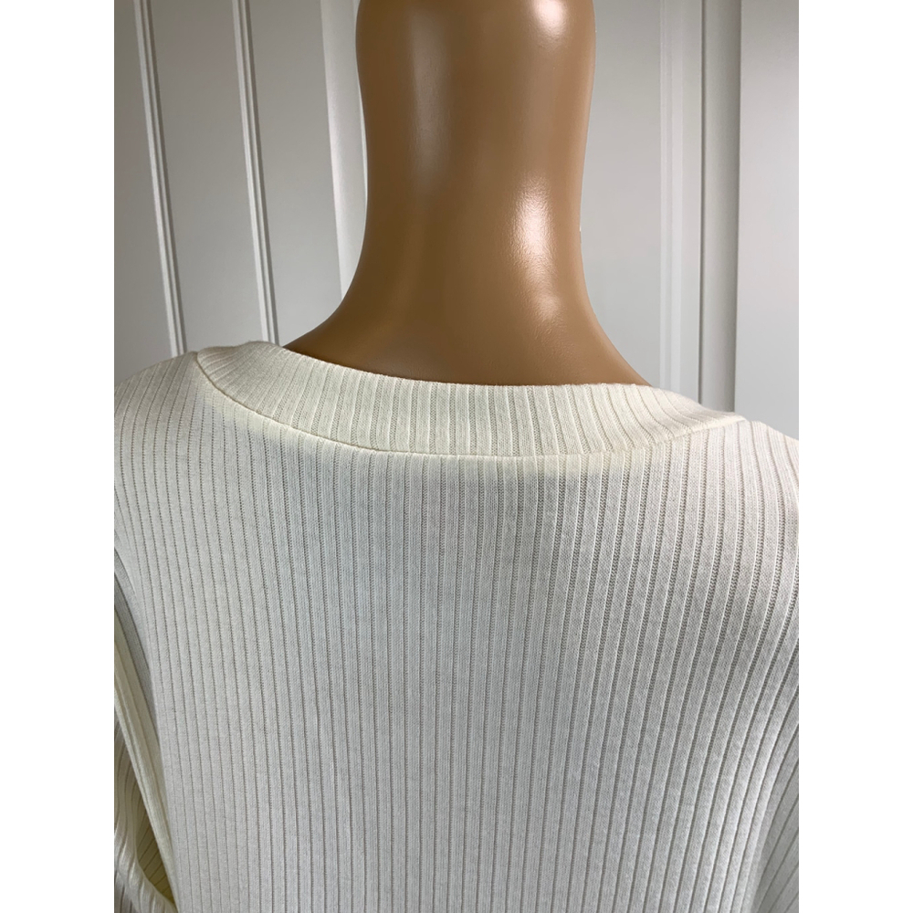 Vince Camuto Women's Open Front Cardigan Sz XL Off White Ribbed Knit V-Neck Boho - Picture 12 of 14
